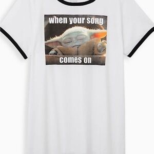 Torrid White and Black Short Sleeve Tee